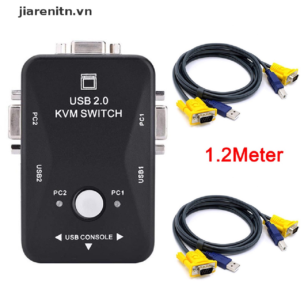 jiarenitn KVM Switch VGA Cable USB 2.0 Splitter Box Adapter Sharing Monitor Keyboard Mouse vn thumbnail