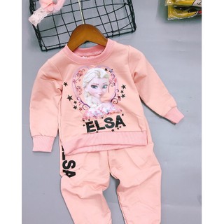 Bộ elsa hồng cho bé gái