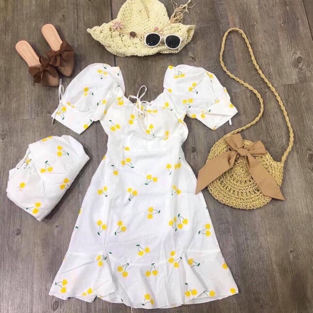 đầm cherry đuôi cá kèm quần voan lụa 2 lớp[siêu hot mua hè kèm video] | BigBuy360 - bigbuy360.vn