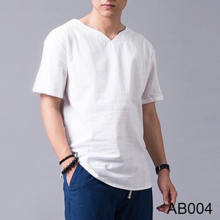 Áo đũi nam cộc tay cổ V (Linen) Cao Cấp R.Menswear