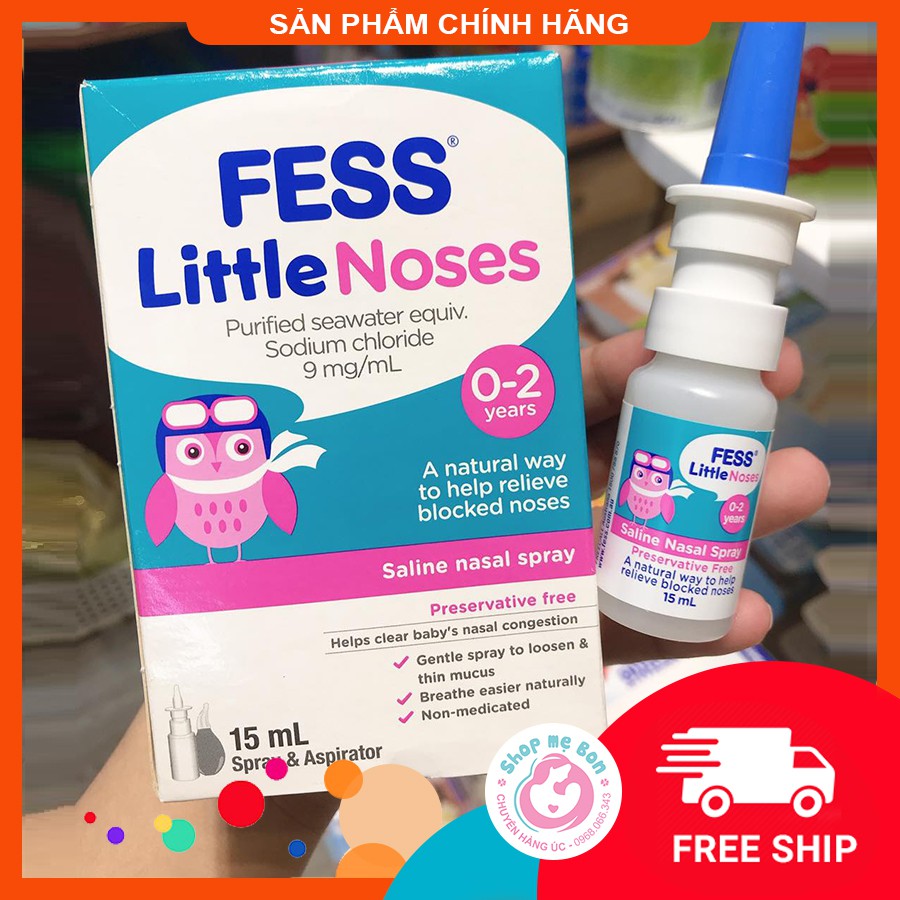 CHUẨN AIR XỊT NGẠT MŨI FESS LITTLE NOSES - Xuất xứ Úc