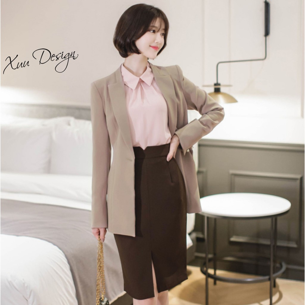 Áo sơ mi nữ công sở dài tay Xuu, phong cách Hàn Quốc dễ phối đồ - Xu13