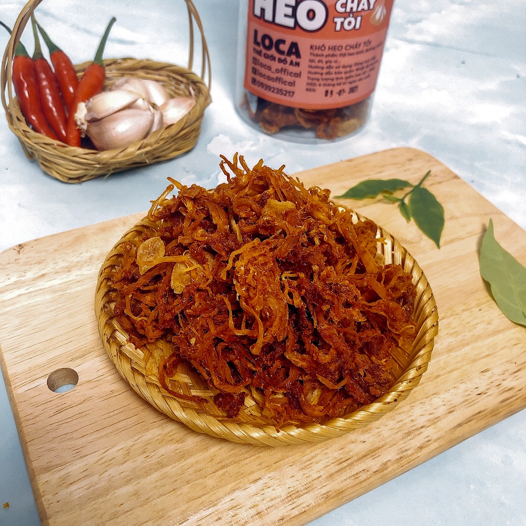 Khô heo cháy tỏi 300g, đồ ăn vặt sài gòn siêu ngon LOCA KH01 | BigBuy360 - bigbuy360.vn
