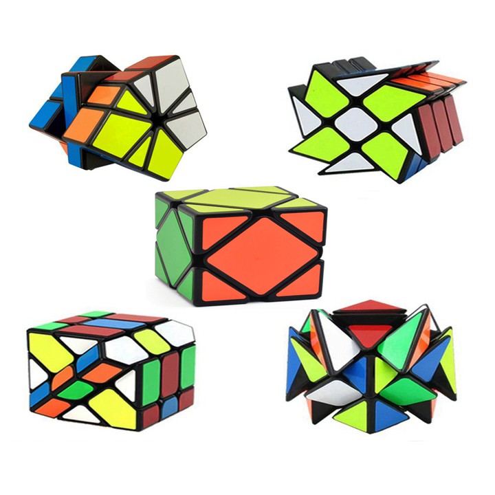 Combo 9 Rubik Viền Đen Sticker Cao Cấp Megaminx Pyraminx Skewb Square-1 Axis Windmill Fisher Mirror Mastermorphix