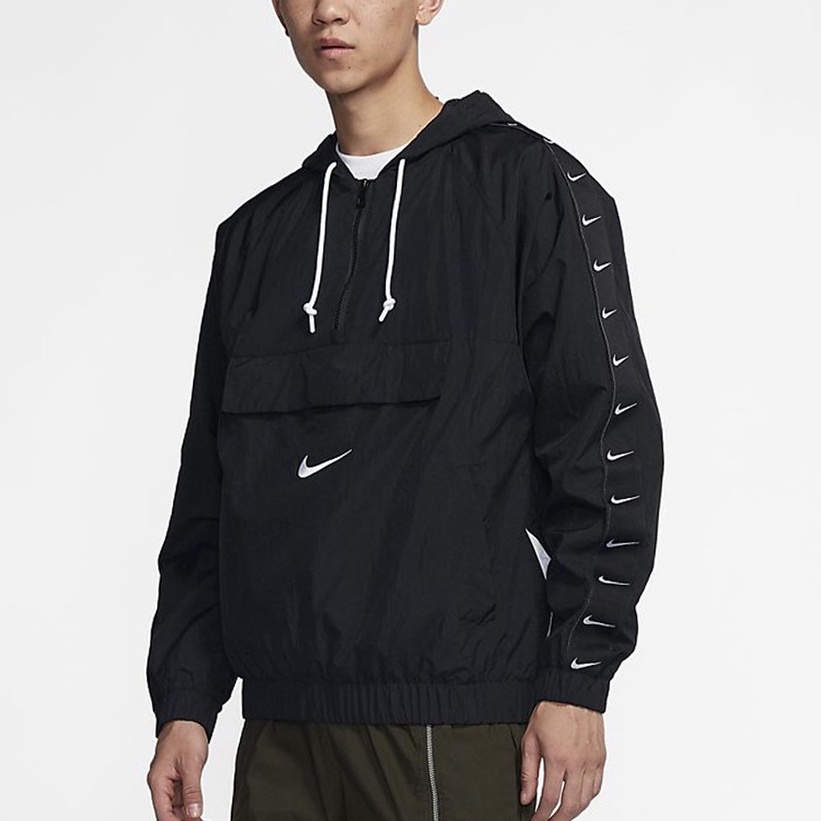 ÁO KHOÁC NIKE TAPED SWOOSH POPOVER JACKET - BLACK