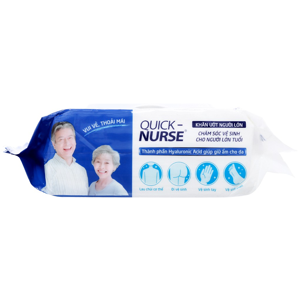 KHĂN ƯỚT NGƯỜI LỚN QUICK-NURSE 50 MIẾNG