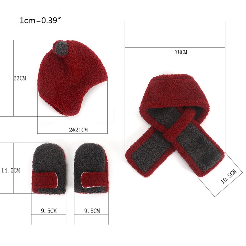 Set 1 Mũ Beanie Tai Gấu Kèm Khăn Choàng Cổ Giữ Ấm Mùa Đông Dễ Thương Cho Bé