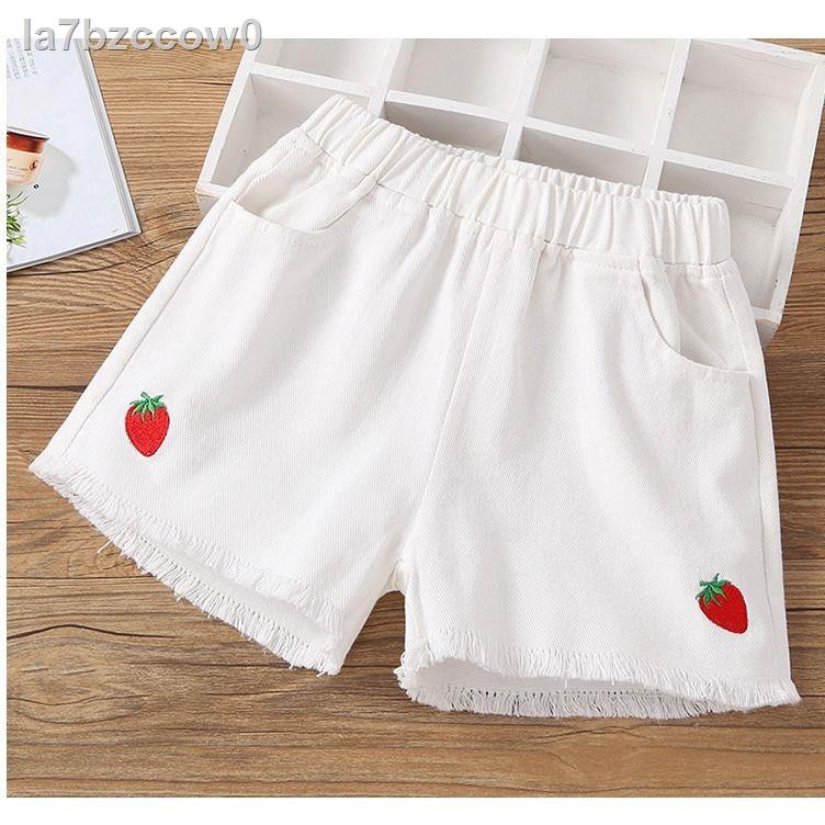 Quần áo trẻ em mùa hè 2020 mới của Hàn Quốc cho bé gái sooc denim vải cotton mỏng