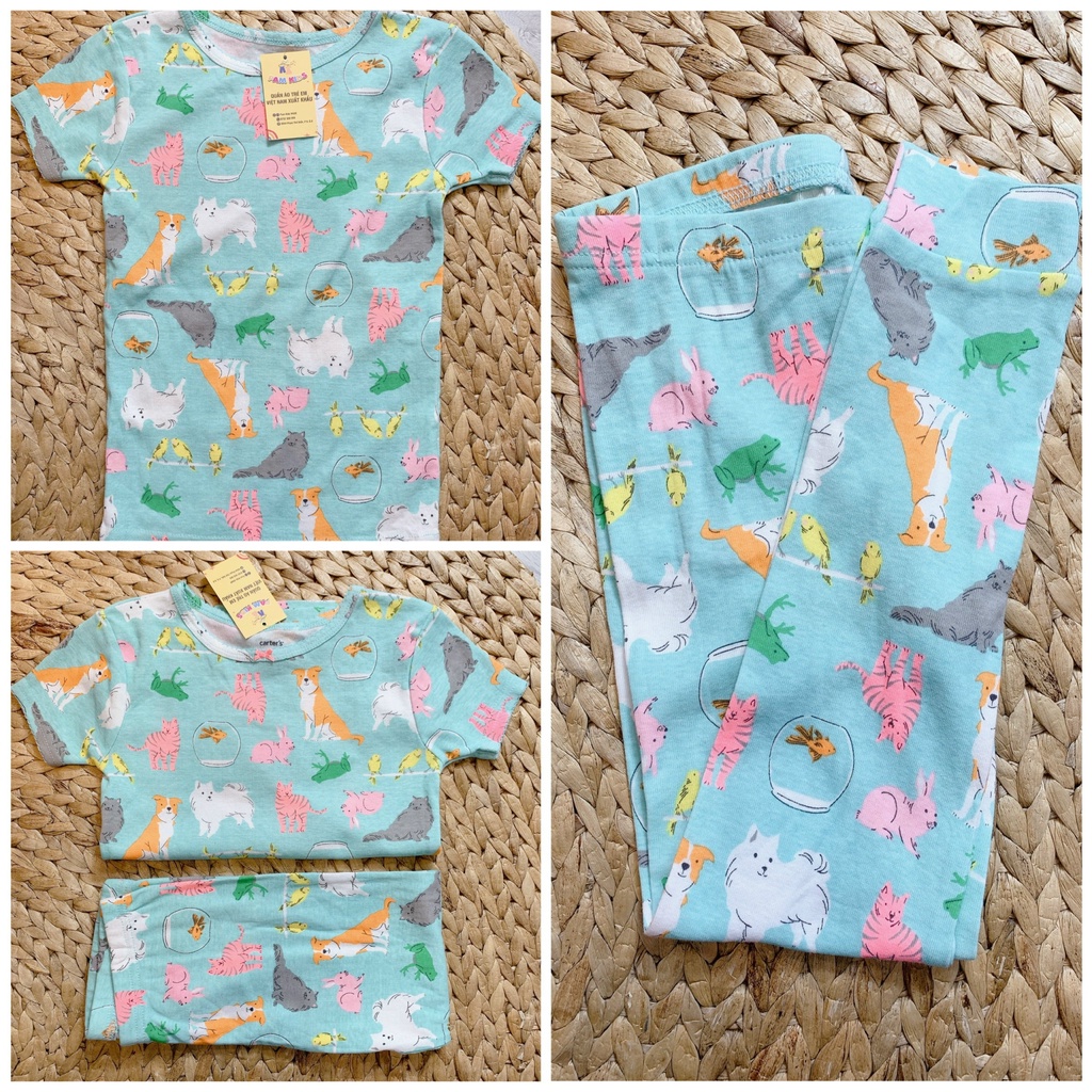 P71 Bộ carter bé gái tay ngắn quần dài size 6m-6T
