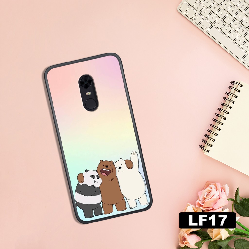 ỐP LƯNG XIAOMI REDMI NOTE 4 - NOTE 4X - REDMI 5 - REDMI 5 PLUS IN HÌNH VŨ TRỤ-GẤU WE BARE BEAR CHẤT LƯỢNG