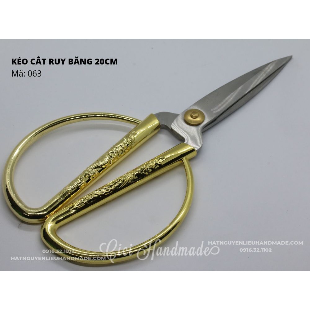 Kéo vàng khắc rồng phượng cắt ruy băng, cắt vải Cici Handmade chuyên hạt đá hạt pha lê hạt cườm hạt trang sức tự làm