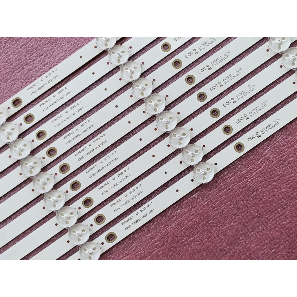 LED TIVI ASANZO TCL Skyworth 49 - 50 INCH, BỘ 9 THANH MỖI THANH 5 BÓNG 6V, DÀI 47,5cm K490WDC1 A2 4708-K49WDC-A2213N01