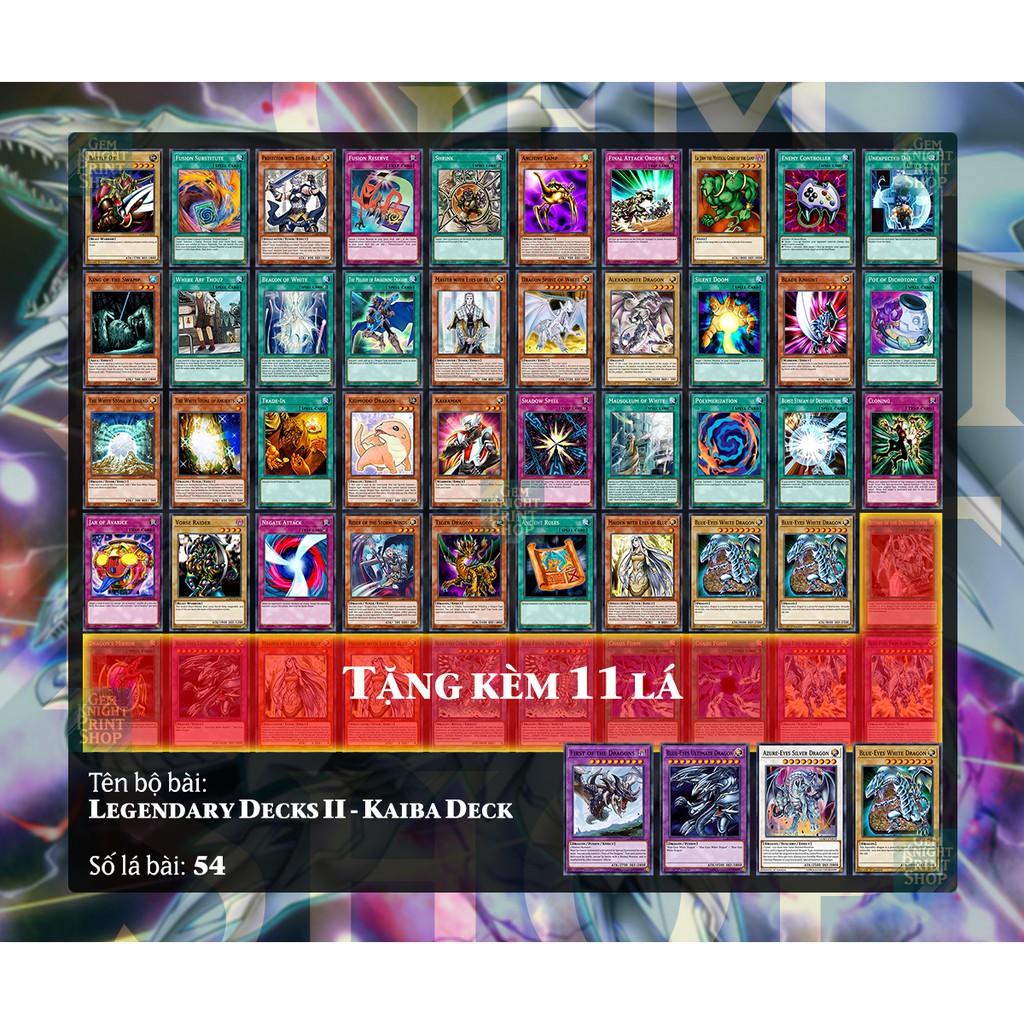 [Bài In] Bộ bài Yugioh - Legendary Deck II - Kaiba Deck + Bonus 11 lá Shop tặng