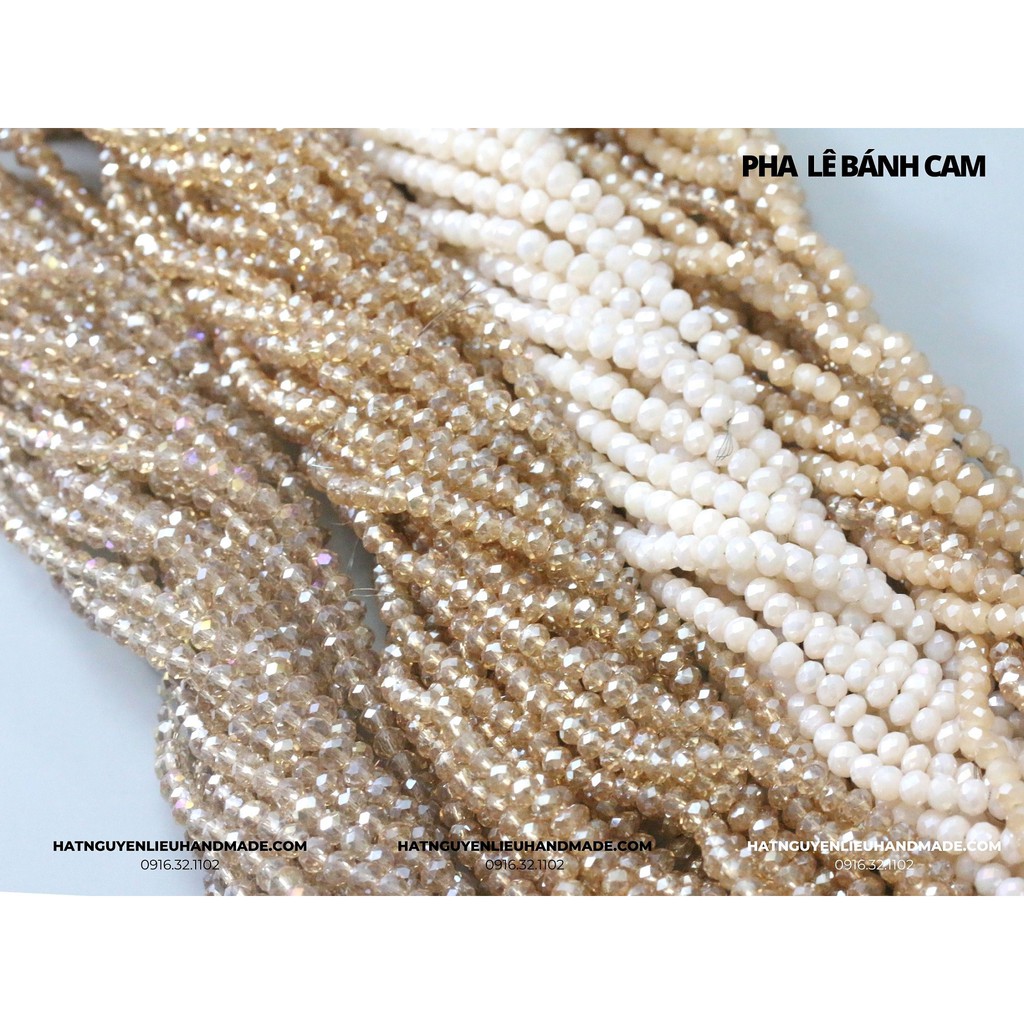 Dây pha lê bánh cam 4mm trắng hồng vàng đỏ link 3/3 Cici Handmade chuyên hạt cườm nguyên liệu hạt đá hạt cườm trang sức