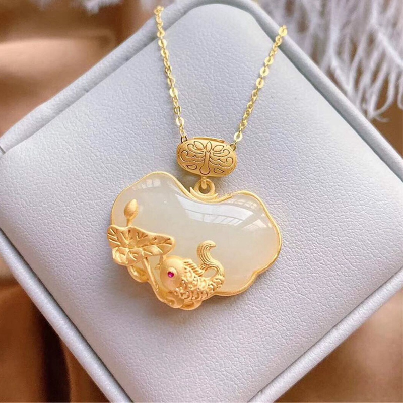 Dây Chuyền Mặt Hình Cá Chép Phong Cách Trung Hoa Cổ Điển Dành Cho Nữ