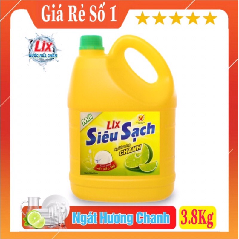 Nước Rửa Chén Lix Siêu Sạch 3.8Kg