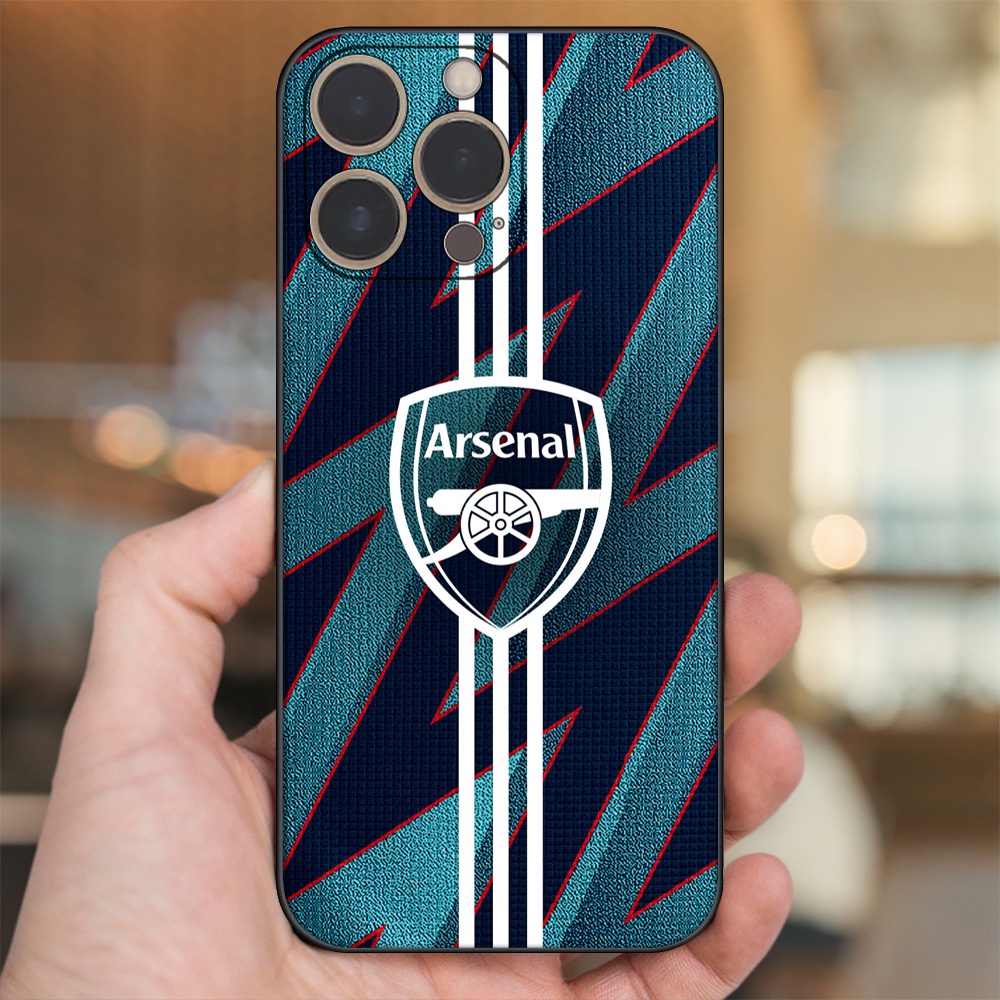Ốp lưng iPhone 13 Pro dẻo đen cạnh vuông in hình Arsenal FC