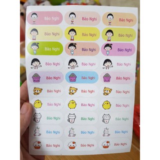 Set 120 sticker in tên bé