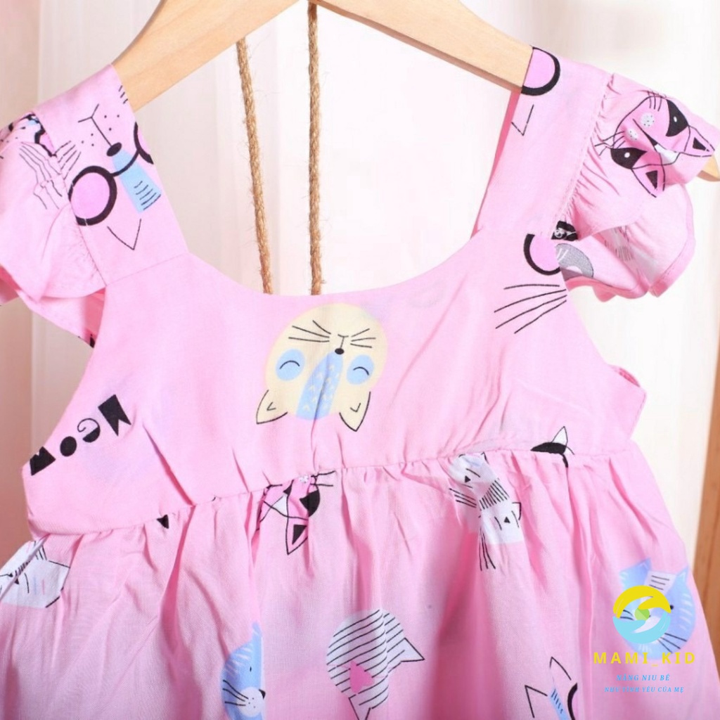 váy xinh cho bé gái 1-7 tuổi vải LANH LỤA loại đẹp, 12-25kg, mamikid
