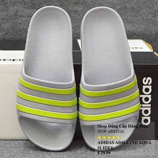 Dép trẻ em Adidas Adilette Aqua xám sọc xanh chuối