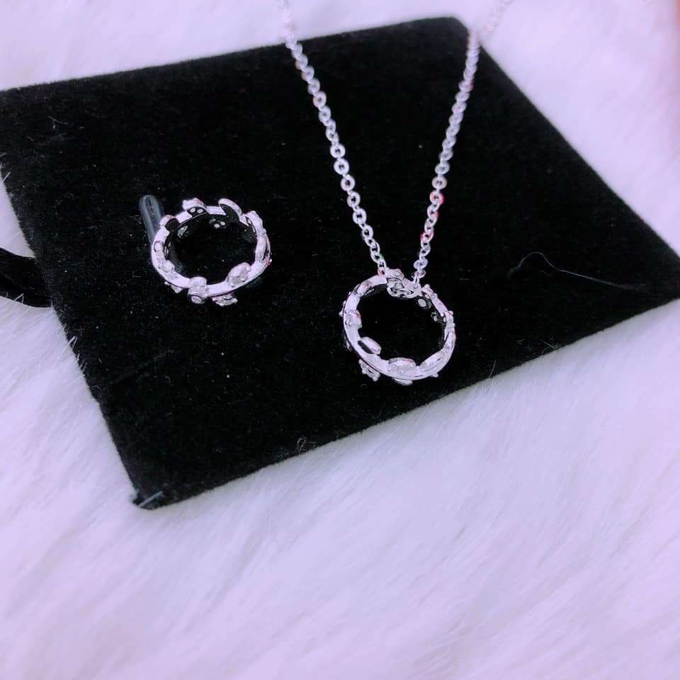 Dây chuyền nữ bạc ta vòng lá tròn nhẹ nhàng xinh xắn LINH MIU SILVER