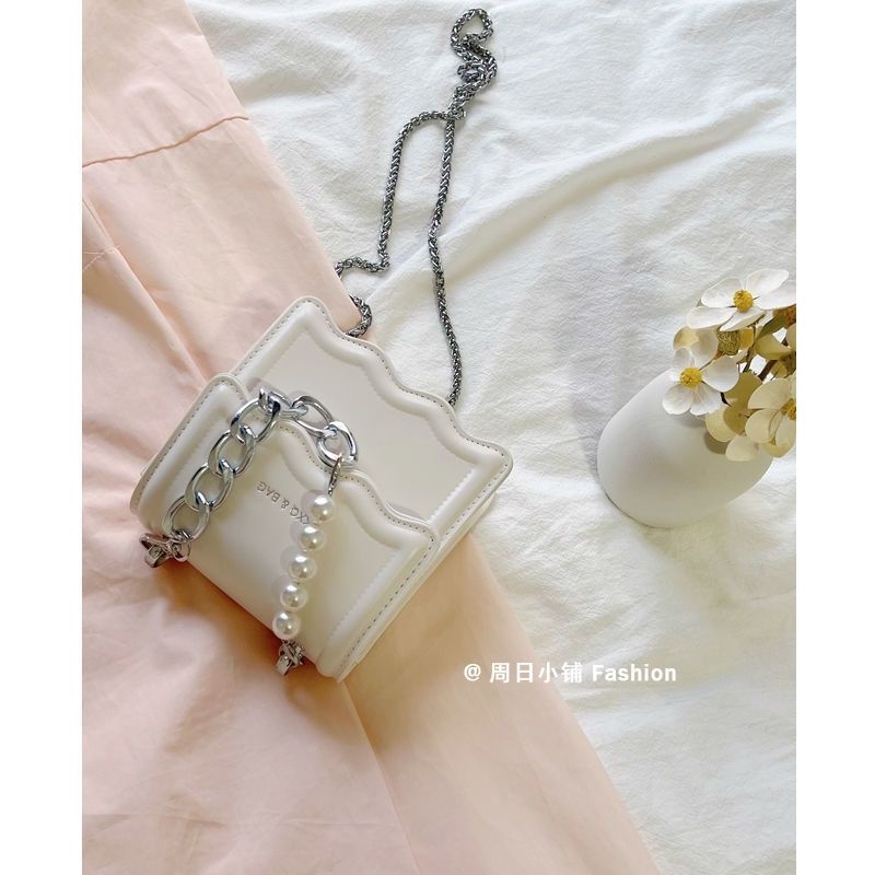 Túi Đeo Chéo Hình Vuông Cỡ Nhỏ Phối Dây Đeo Sợi Xích Thời Trang Mùa Hè 2022 Cho Nữ