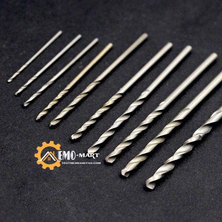 💦 Bộ 10 Mũi Khoan Mini 💦 Hợp Kim Chống Rỉ, Khoan Được Nhiều Vật Liệu, Nhiều Size