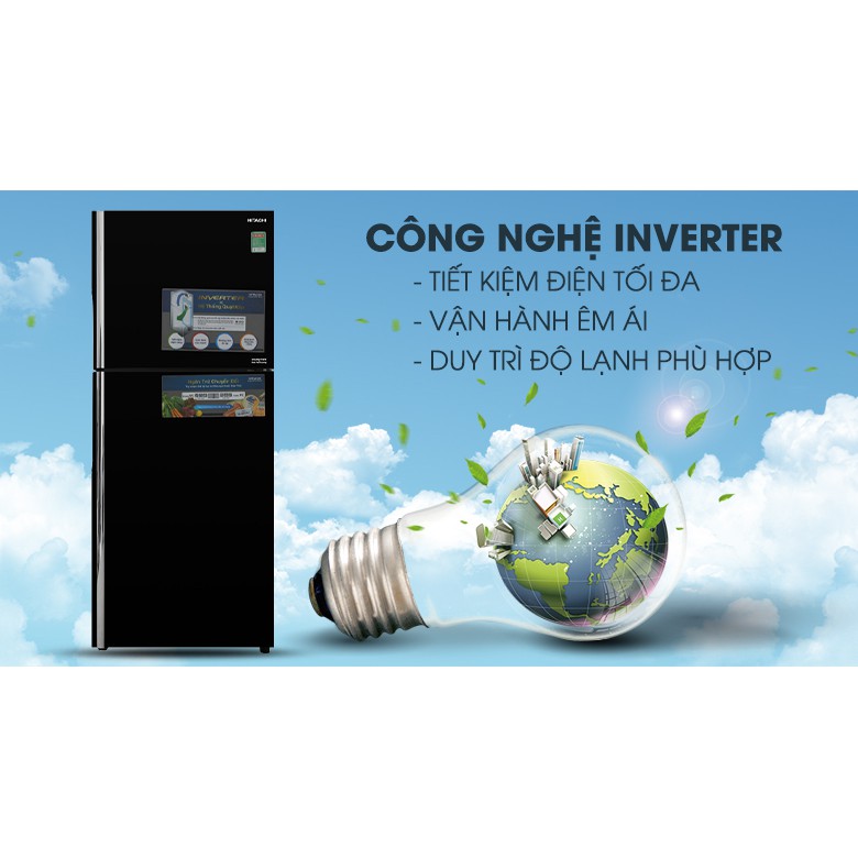 Tủ lạnh Hitachi Inverter 339 lít R-FG450PGV8 GBK chính hãng