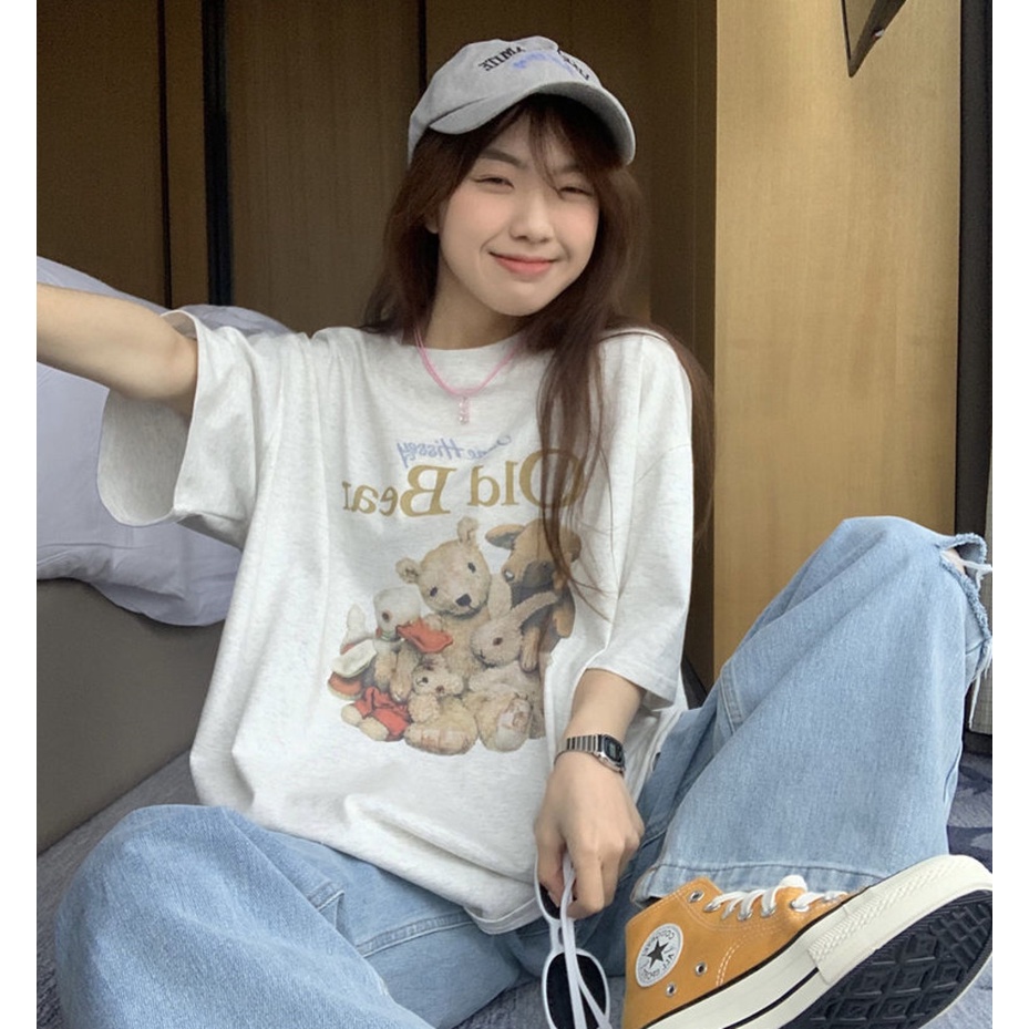 Áo Thun Ngắn Tay Phong Cách Hàn Quốc Thời Trang Dành Cho Nữ