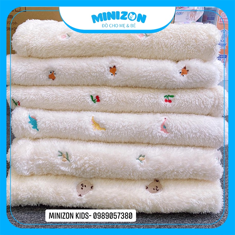 Chăn lông thêu Hàn Quốc cho bé siêu mềm, nhẹ, ấm | Minizon Kids