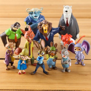 Bộ 12 Mô Hình Nhân Vật Hoạt Hình Zootopia Nick Judi