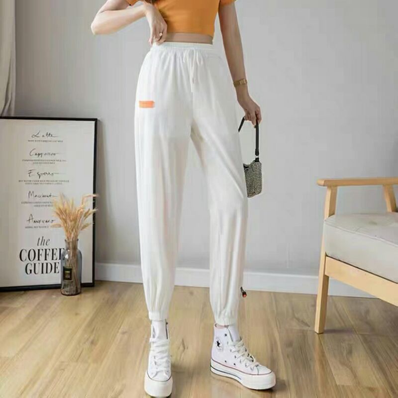 Quần đũi nữ baggy bo gấu cạp chun lưng cao ống bó siêu tôn dáng Quần thun dài chất mát dáng thể thao