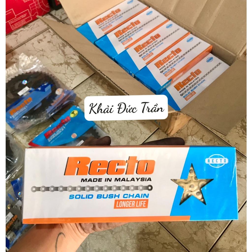 Sên RECTO vàng 9ly 124L 132L , lẻ nhông dĩa RECTO gắn Winner Sonic Exciter Satria Raider Future MX King