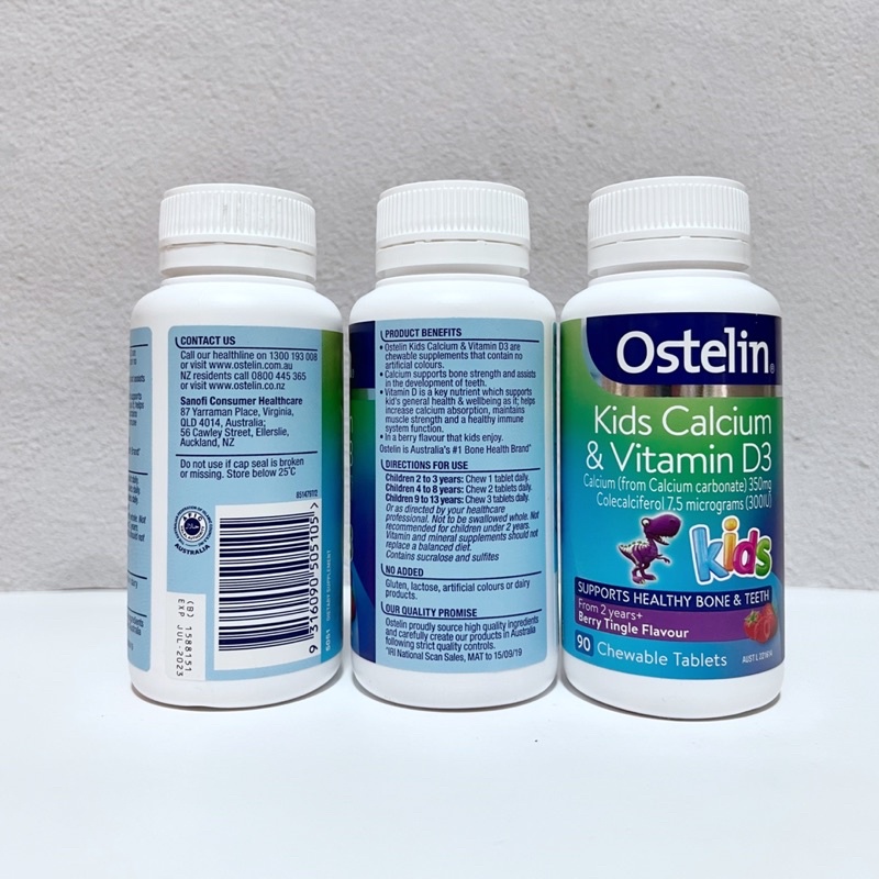 Ostelin Canxi + Vitamin D3 Kids úc kẹo 90v
