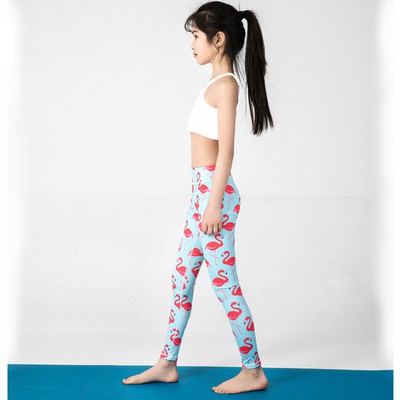 Trang phục yoga trẻ em - quần hồng hạc