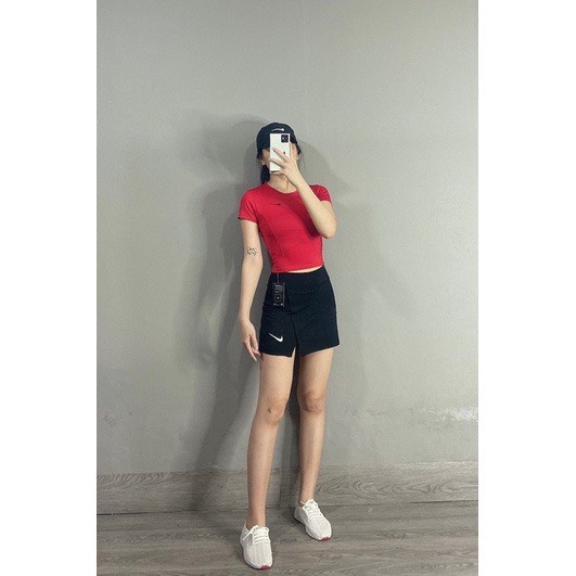 Chân Váy Tennis Thể Thao 2 Lớp Xẻ Tà NK Chơi Tennis, Golf, Cầu Lông Vải Thun Lạnh Co Giãn Tốt