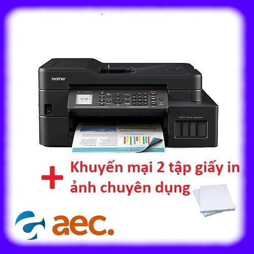 Máy in phun màu đa năng Brother DCP-T920DW + đi kèm mực ngoài Hàn Quốc chống tắc đầu phun + khuyến mại 2 tập giấy in ảnh