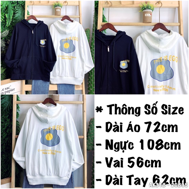 Áo Khoác Nỉ Nam Nữ Form Rộng Siêu Hot Chất Nỉ Dày Dặn Siêu Đẹp Áo Khoác Jackets Thun Unisex TRỨNG CHIÊN - AK3318 | BigBuy360 - bigbuy360.vn