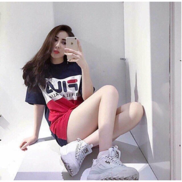 Áo thun dáng dài FILA