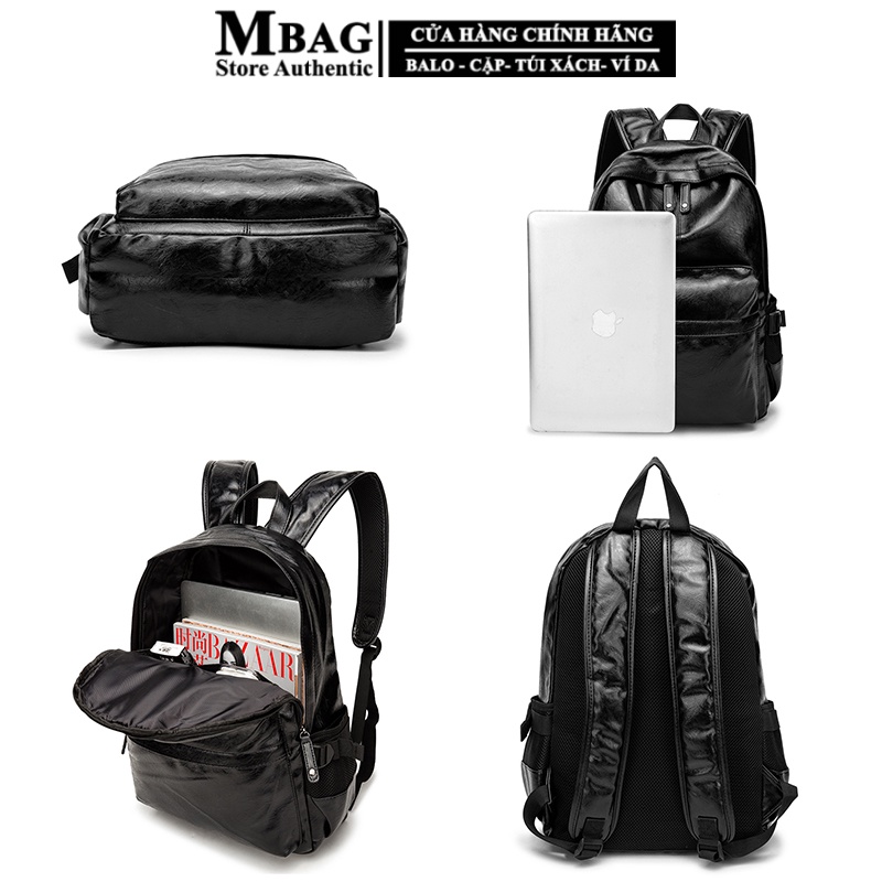 Balo da, balo nam nữ Unisex thời trang M.bag cao cấp, da chống nước, đựng laptop 15 inch