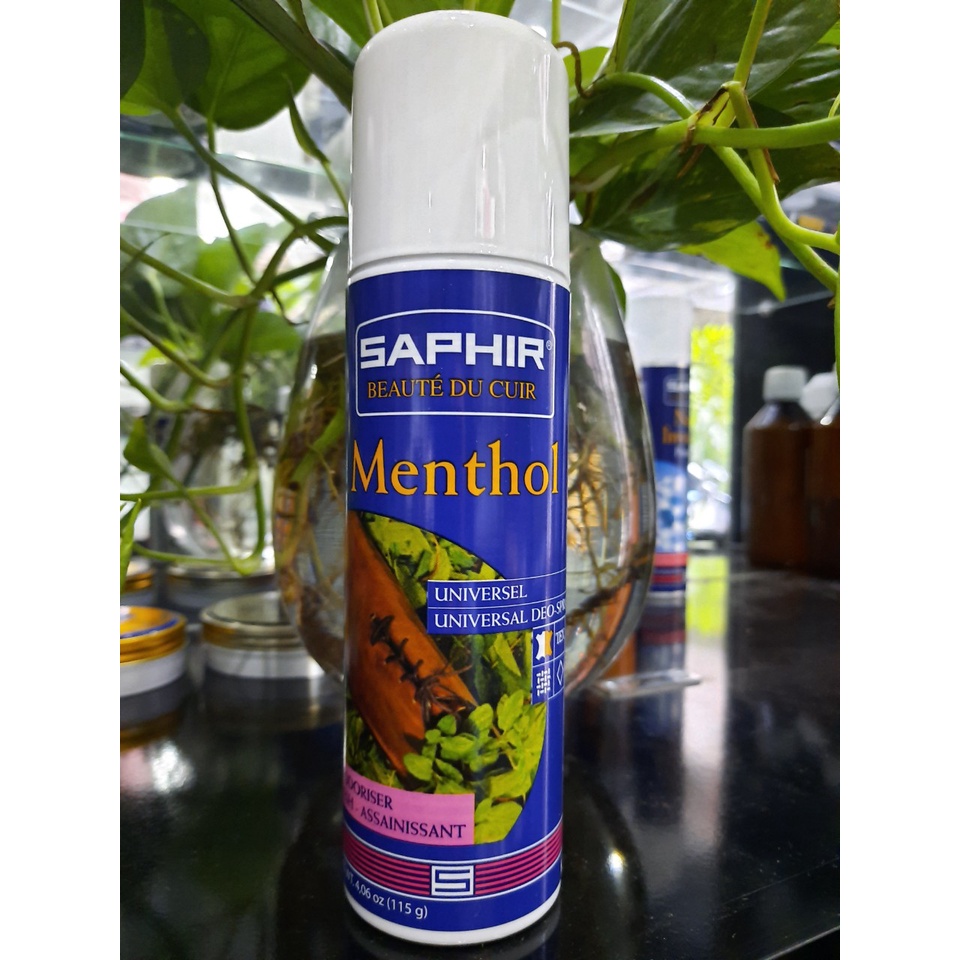 Xịt khử mùi hôi giày hương bạc hà Saphir Menthol 200ml