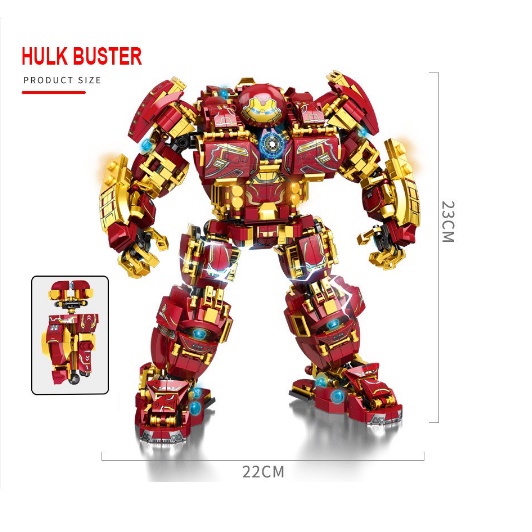 Lắp Ráp xếp hình Marvel Avengers Mô Hình HulkBuster Heroes Steel Mecha LY 76026 Với 1450pcs
