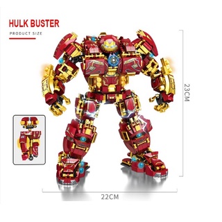 [Rẻ vô địch] Đồ Chơi Lắp Ráp Kiểu LEGO Marvel Avengers Mô Hình HulkBuster Heroes Steel Mecha LY 76026 Với 1450 Mảnh Ghép