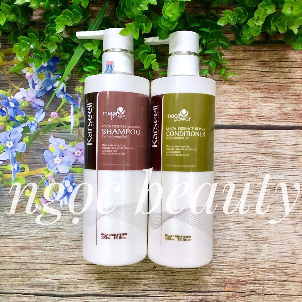 Cặp Dầu Gội Xả Karseell Collagen Maca Power 500ml dành cho tóc khô xơ hư tổn