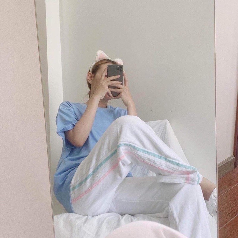 Sét áo thụng ngắn tay +quần ba sọc màu