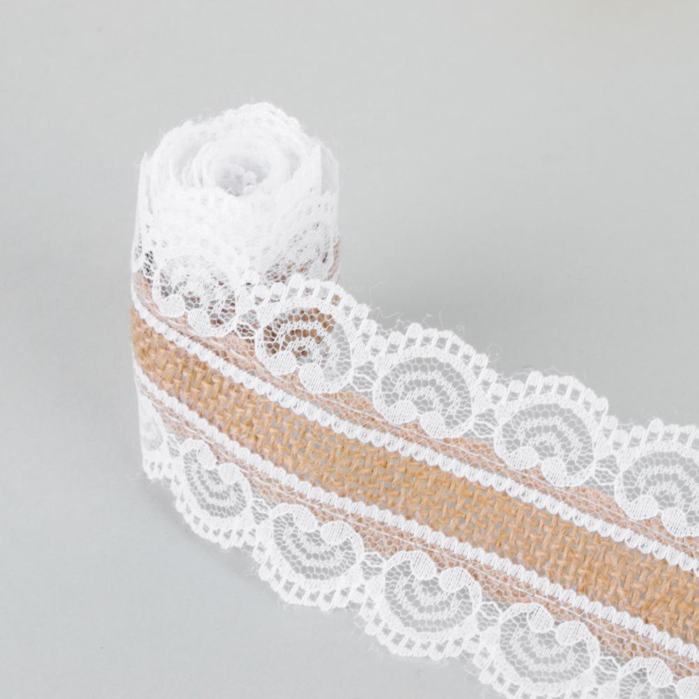 Cuộn Vải Bố Phối Ren Dài 1m Dùng Trang Trí Tiệc Cưới Edge