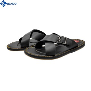 [Xả Hàng] Dép Quai Chéo Dép Xăng Đan Nam Da Bò Đẹp Trẻ Trung Ensado D11463 (Đen)