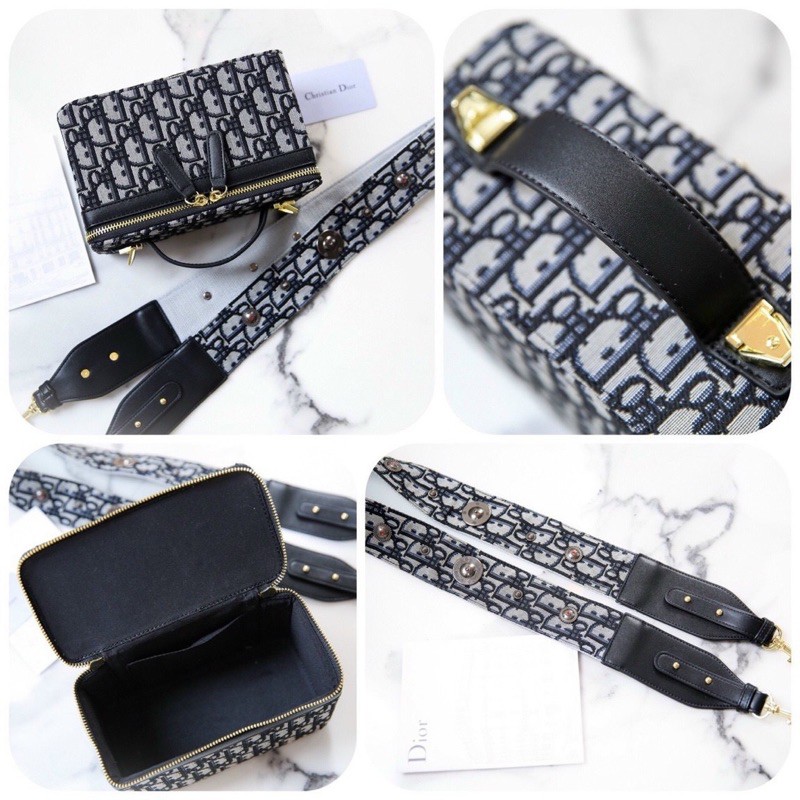 Túi xách cốp W566-21 Dior Nice Mini fullbox thổ cẩm chữ tag vàng