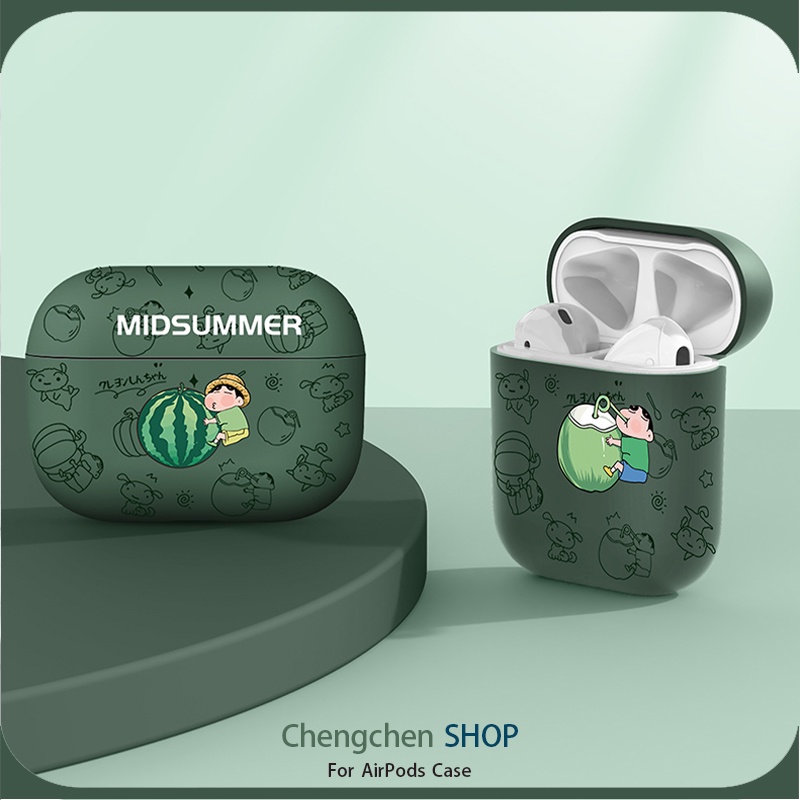 Vỏ Bảo Vệ Hộp Sạc Tai Nghe AirPods3 2021 / 3 Họa Tiết Hoạt Hình Cậu Bé Bút Chì / Dưa Hấu / Cậu Bé Bút Chì Dễ Thương