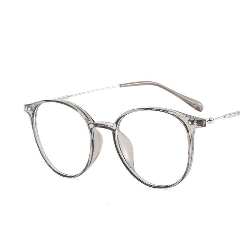 Mắt kính gọng oval bằng kim loại chống ánh sáng xanh phong cách